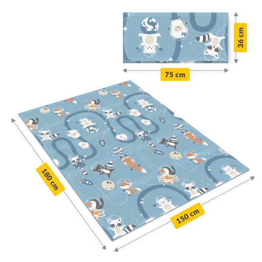 MATA EDUKACYJNA DLA NIEMOWLĄT PIANKOWA DWUSTRONNA DLA DZIECI XPE 180x150cm