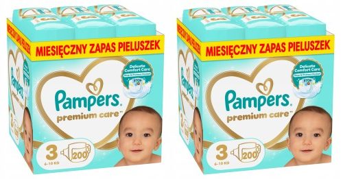 Pampers Premium Care 3 2x200 szt. 6-10 kg Pieluszki Miesięczny zapas